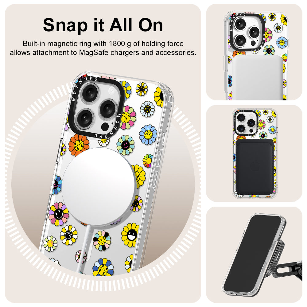 Flower Smiley Face Phone Case - iPhone 16 Pro Max Case - MOSNOVO