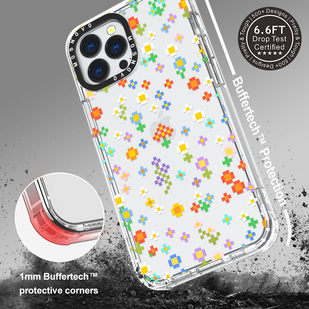 Pixel-Floral Phone Case - iPhone 13 Pro Max Case