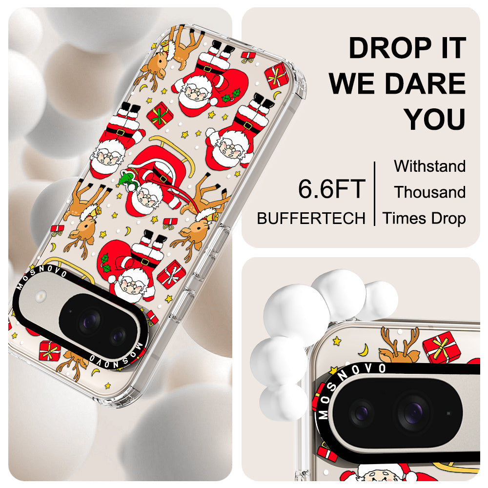 Cute Santa Claus Deer Phone Case - Google Pixel 9 Case