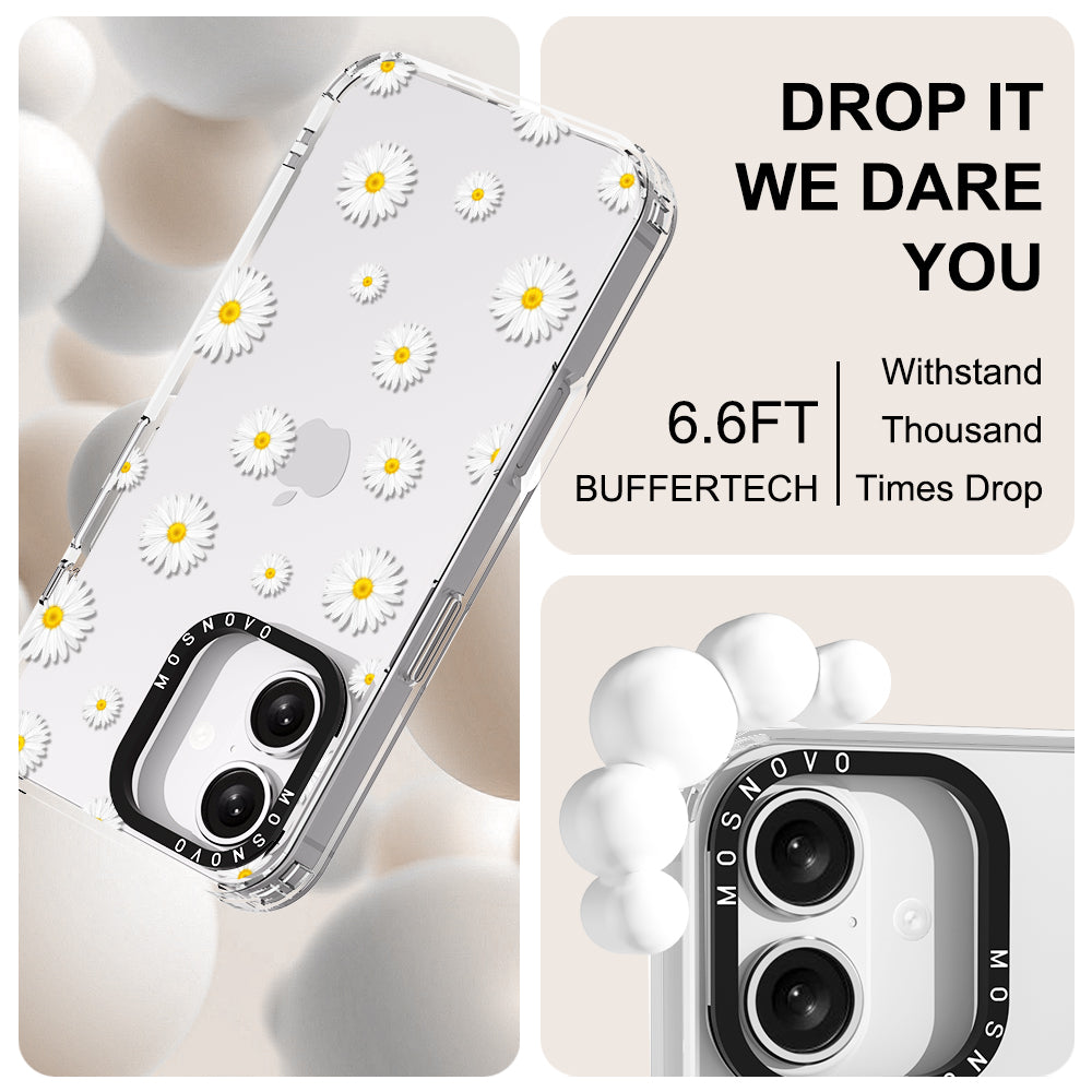 White Daisy Phone Case - iPhone 16 Plus Case - MOSNOVO