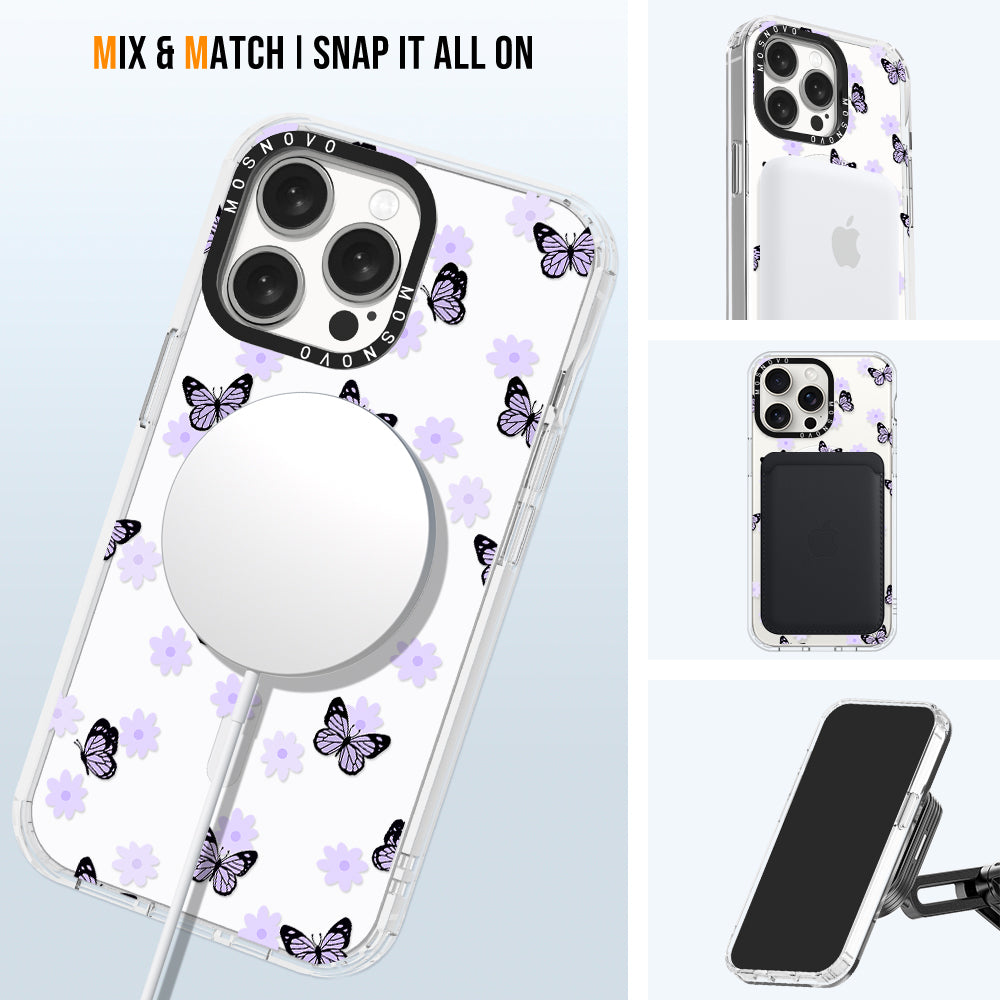 Lilac Butterfly Phone Case - iPhone 15 Pro Max Case