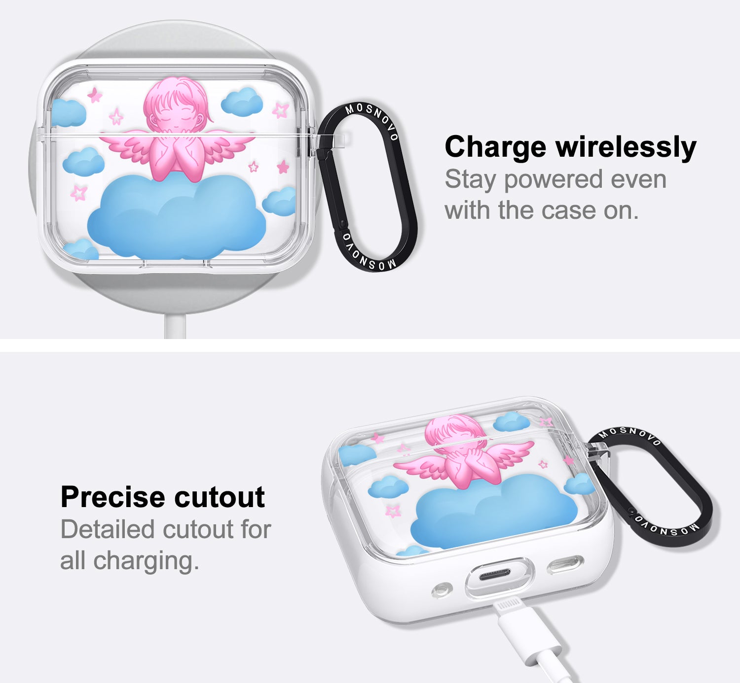 Pink Serenity Angel AirPods Pro 2 Case (2nd Generation)