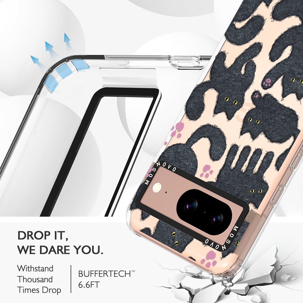 Black Furry Cat Phone Case - Google Pixel 8 Case