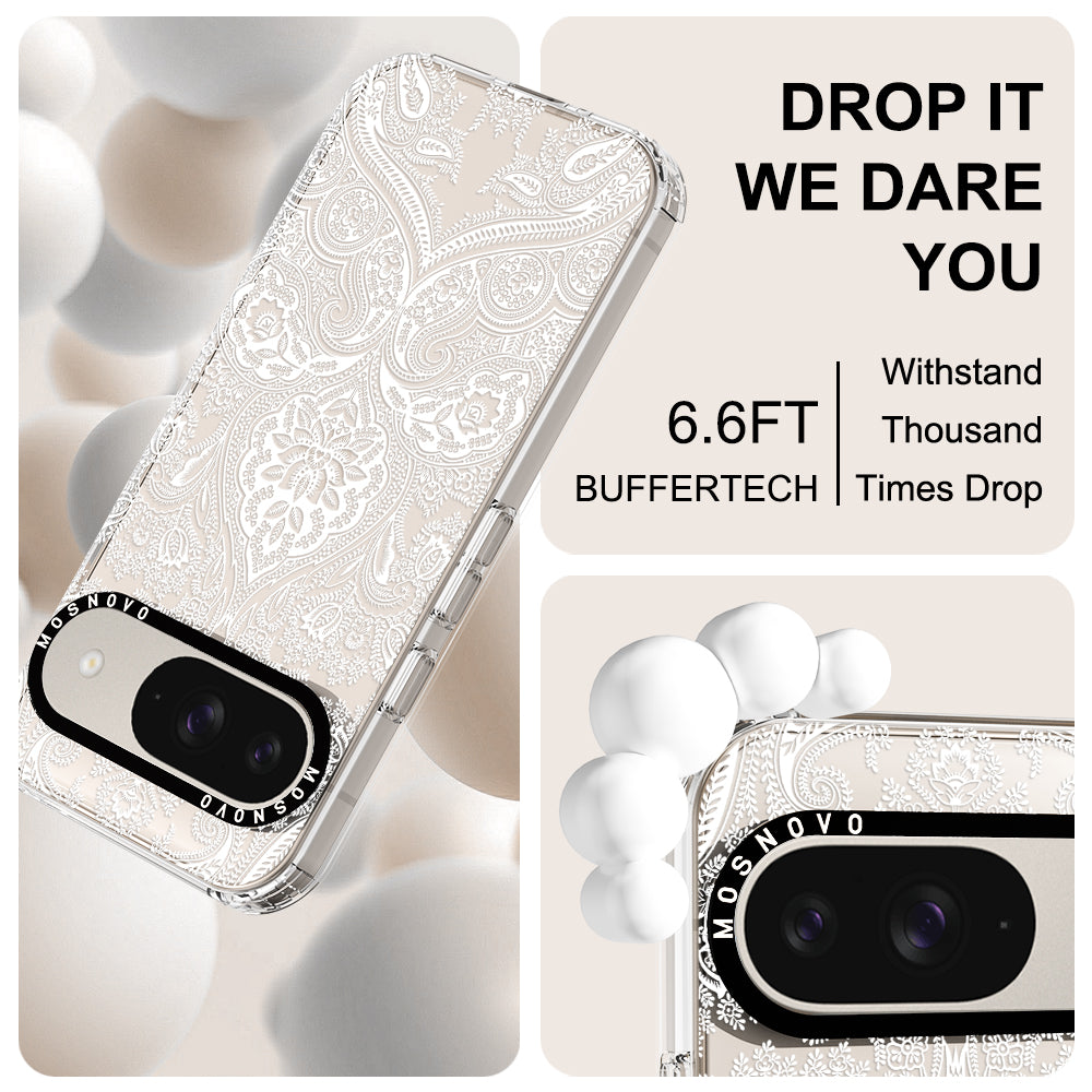 White Damask Phone Case - Google Pixel 9 Case