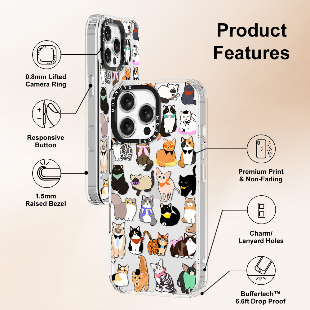 Cute Cat Phone Case - iPhone 16 Pro Max Case - MOSNOVO