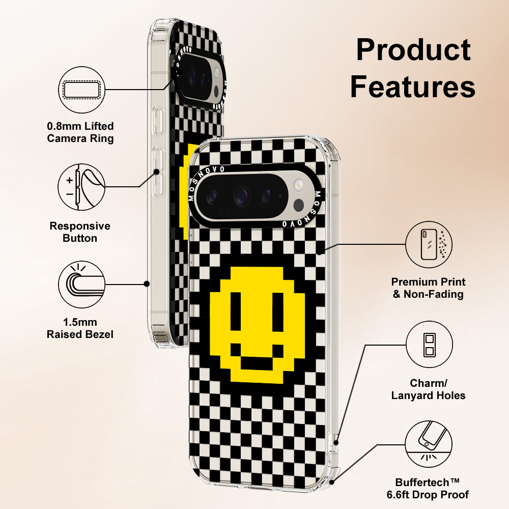 Smile Checkered Phone Case - Google Pixel 9 Pro XL Case