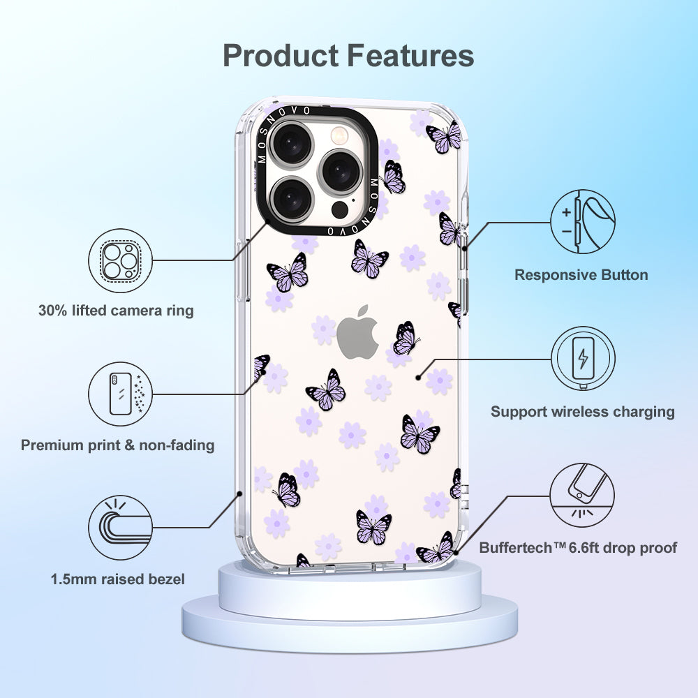 Lilac Butterfly Phone Case - iPhone 15 Pro Max Case