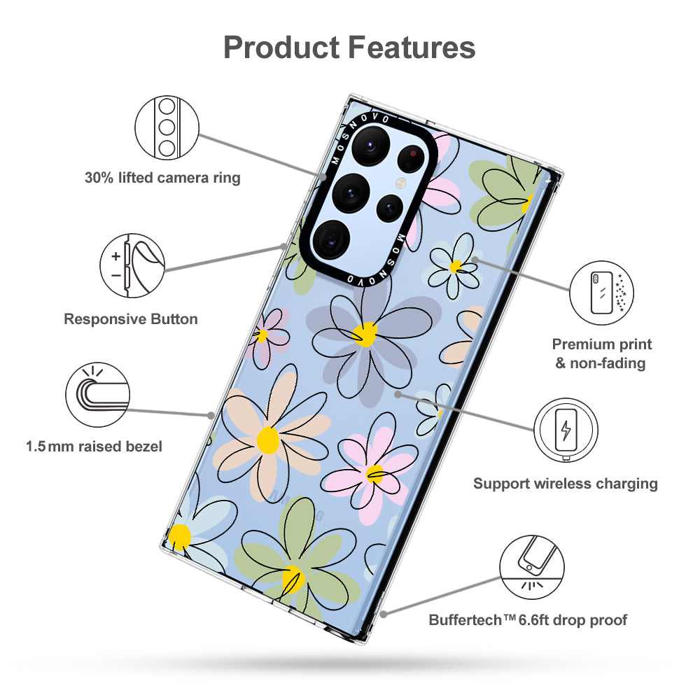 Linear Blooms Phone Case - Samsung Galaxy S22 Ultra Case