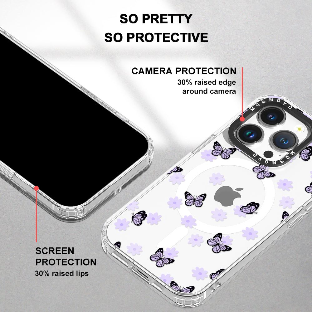 Lilac Butterfly Phone Case - iPhone 14 Pro Case