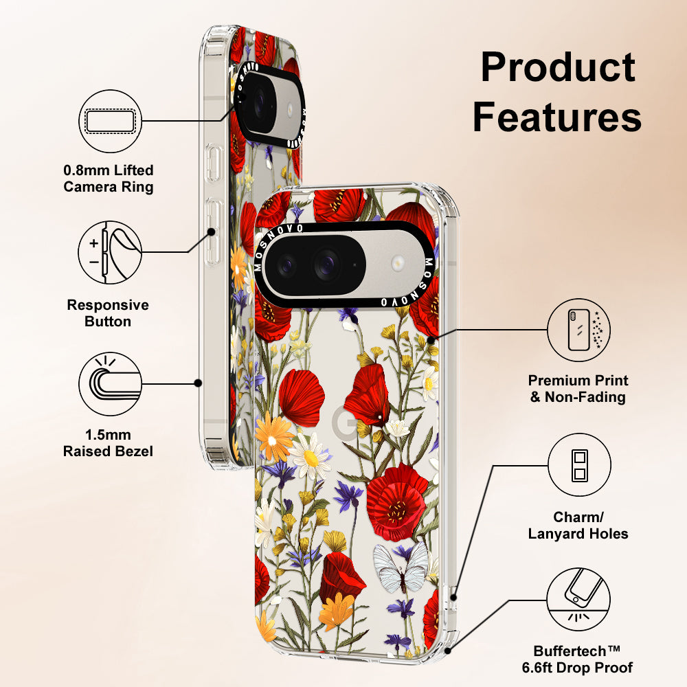 Poppy Floral Phone Case - Google Pixel 9 Case