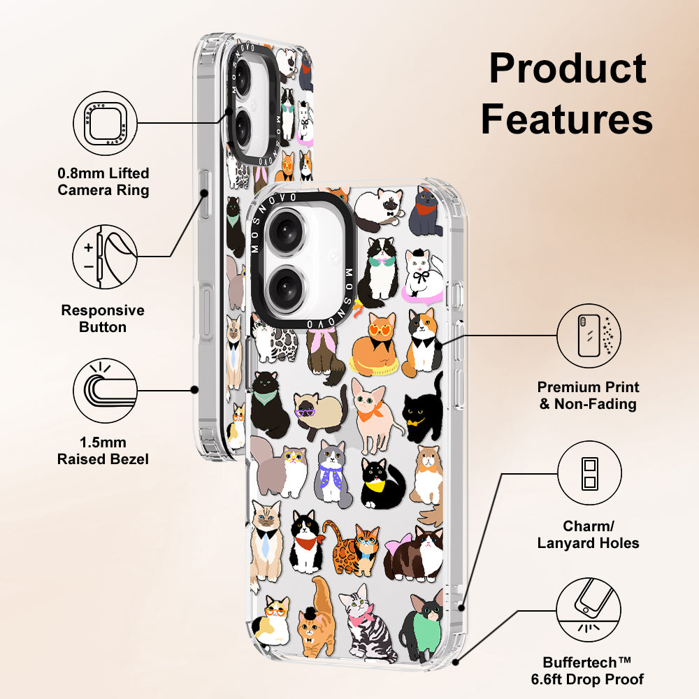 Cute Cat Phone Case - iPhone 16 Case - MOSNOVO