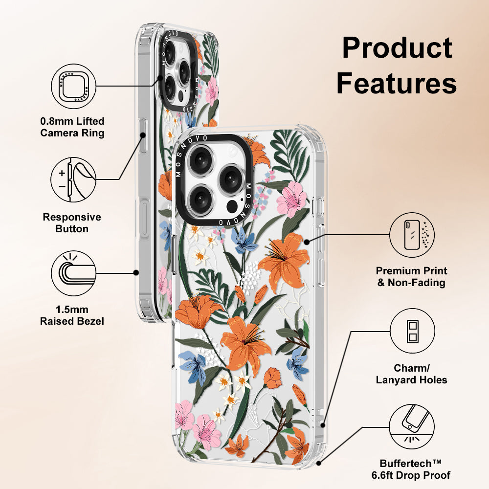 Lily Garden Phone Case - iPhone 16 Pro Max Case - MOSNOVO