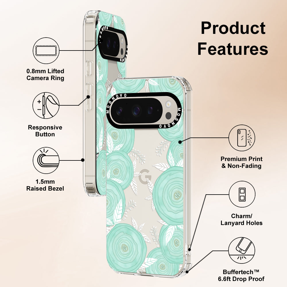 Mint Flower Phone Case - Google Pixel 9 Pro Case