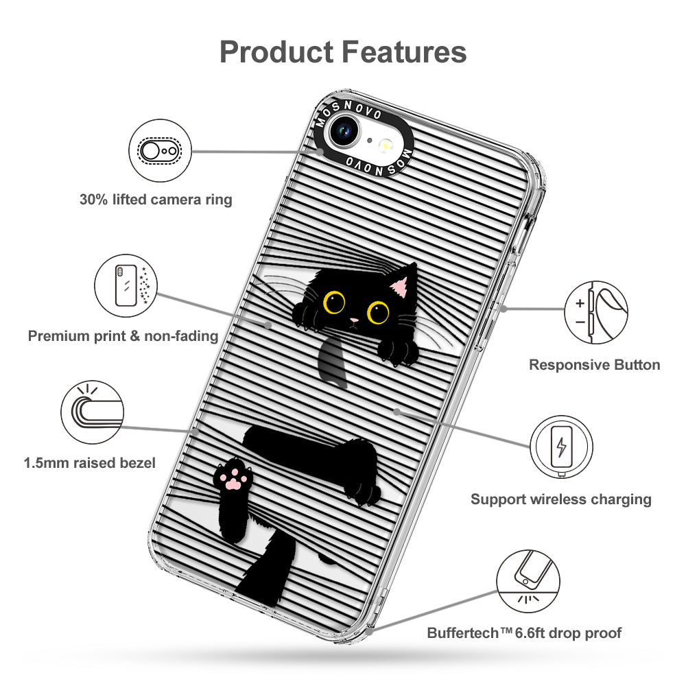 Hidden Black Cat Phone Case - iPhone SE 2022 Case