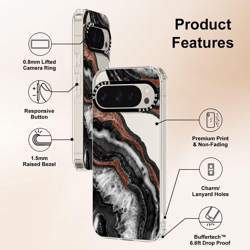 Black Agate Phone Case - Google Pixel 9 Pro Case