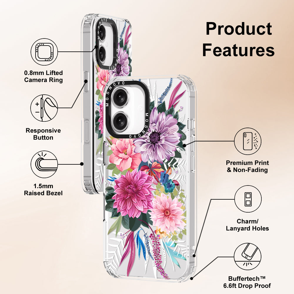 Dahlia Bloom Phone Case - iPhone 16 Plus Case - MOSNOVO