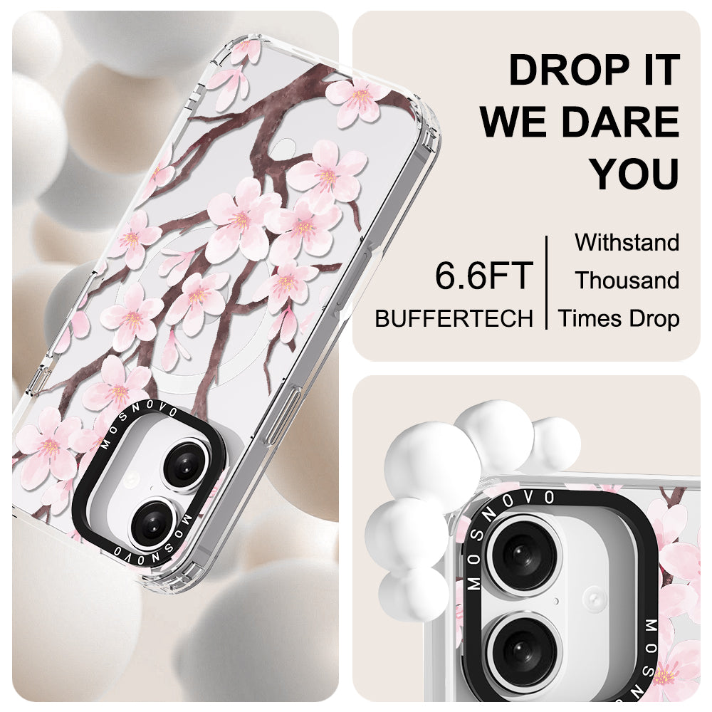 Cherry Blossom Flower Phone Case - iPhone 16 Plus Case - MOSNOVO