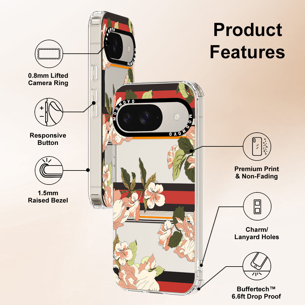 Classic Stripes Floral Phone Case - Google Pixel 9 Case