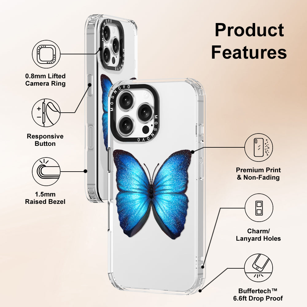 Shimmering Butterfly Phone Case - iPhone 16 Pro Max Case - MOSNOVO