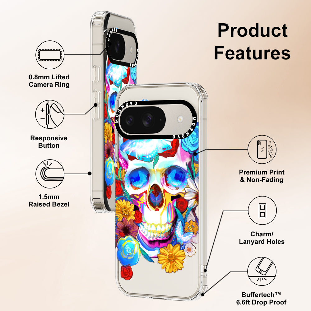 Sugar Flower Skull Phone Case - Google Pixel 9 Case