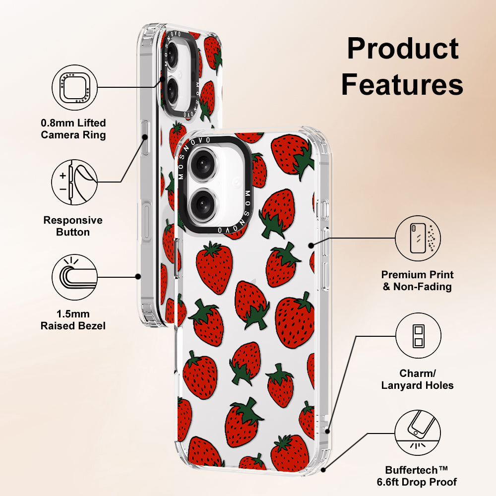 Red Strawberry Phone Case - iPhone 16 Case - MOSNOVO