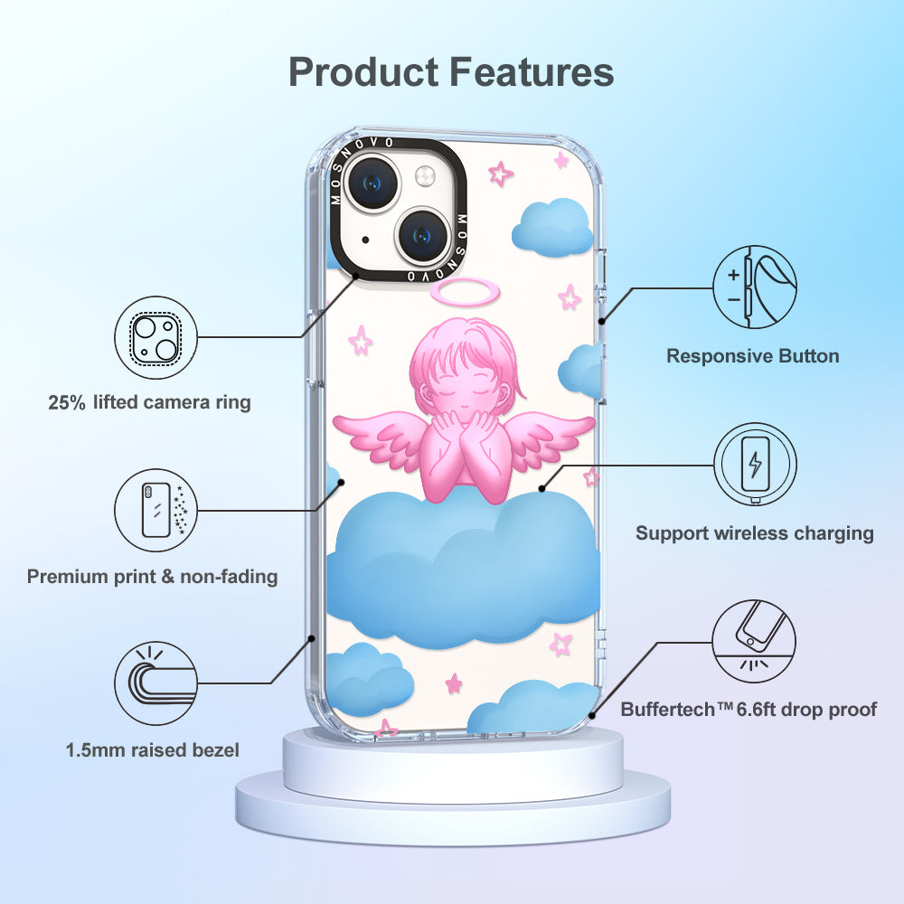 Pink Serenity Angel Phone Case - iPhone 14 Plus Case