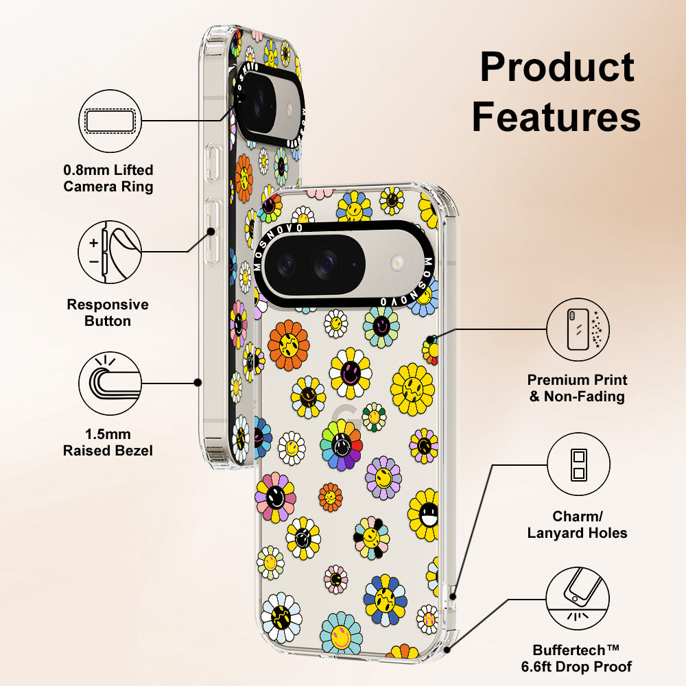 Flower Smiley Face Phone Case - Google Pixel 9 Case