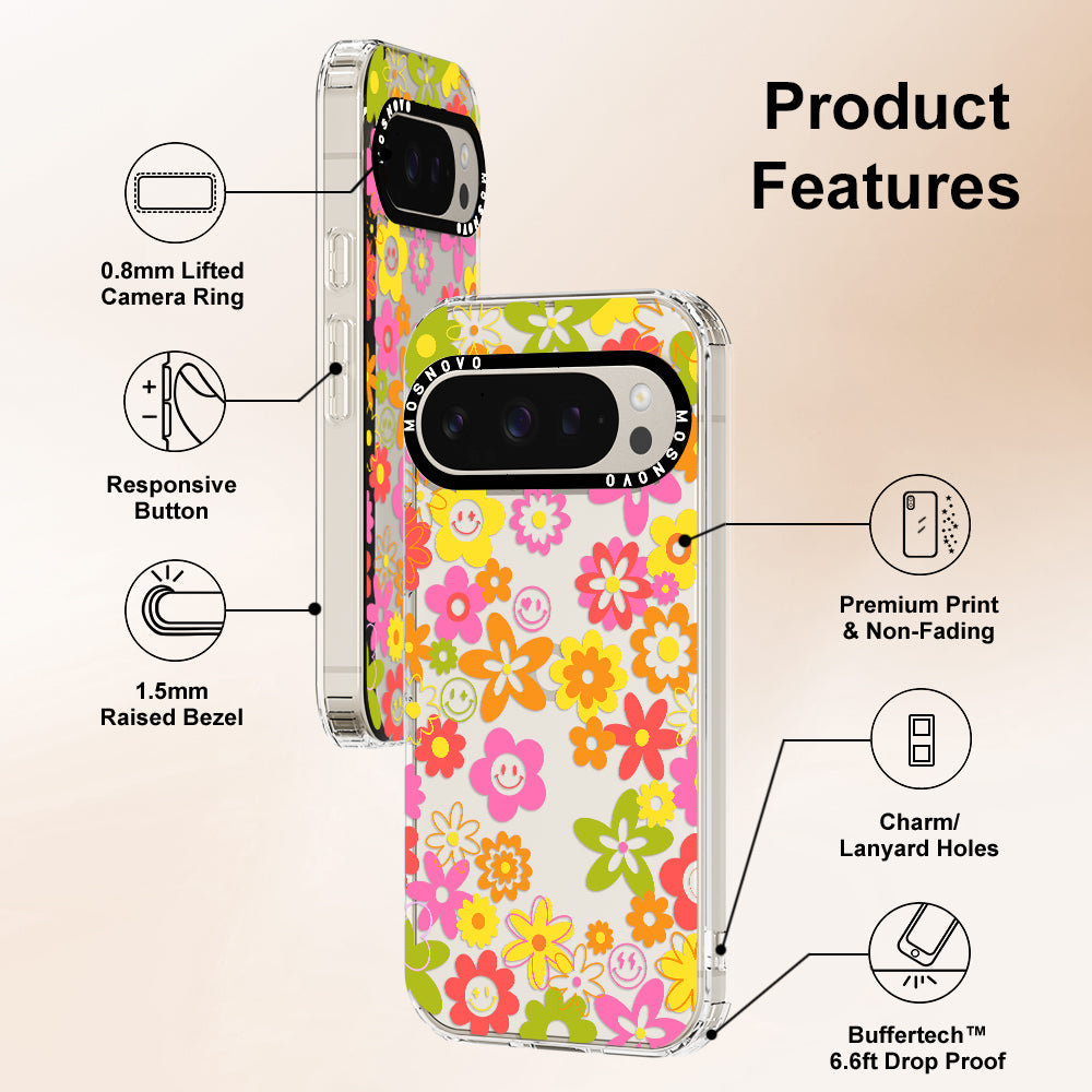 70's Groovy Floral Phone Case - Google Pixel 9 Pro XL Case