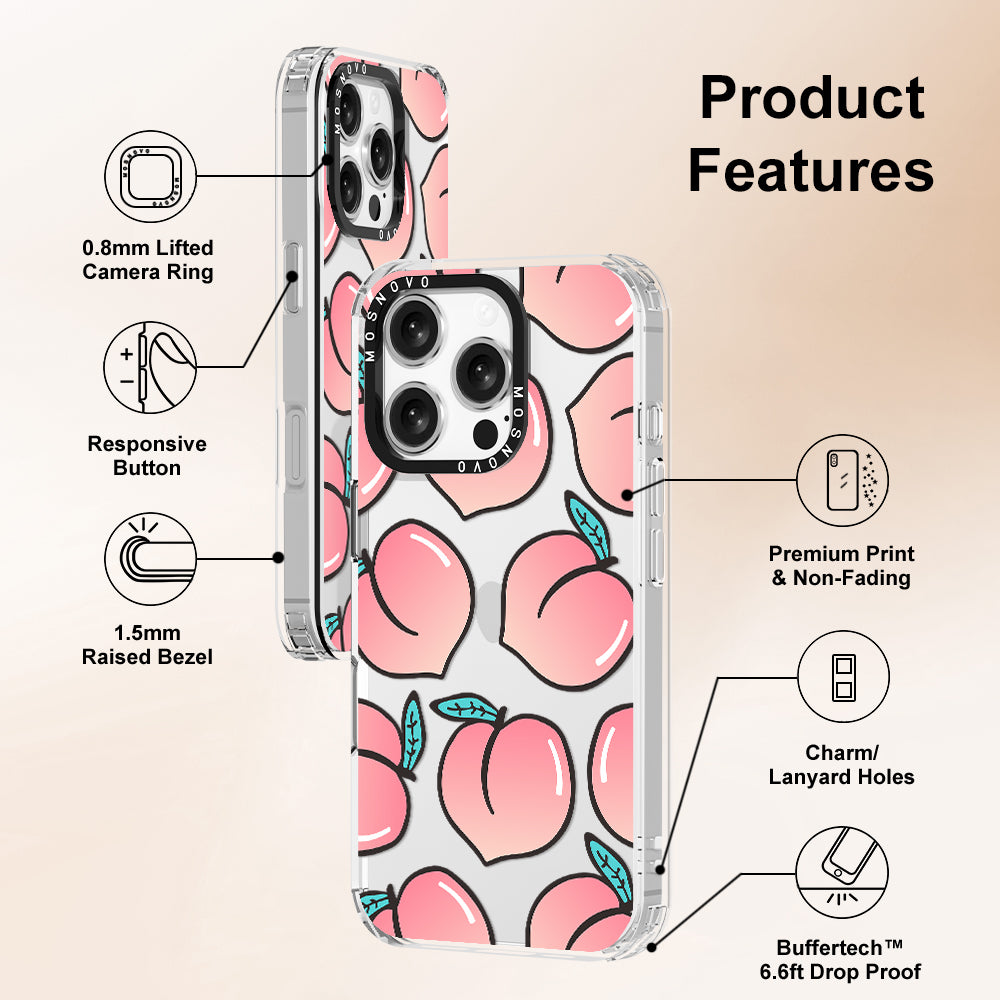 Cute Peach Phone Case - iPhone 16 Pro Case - MOSNOVO