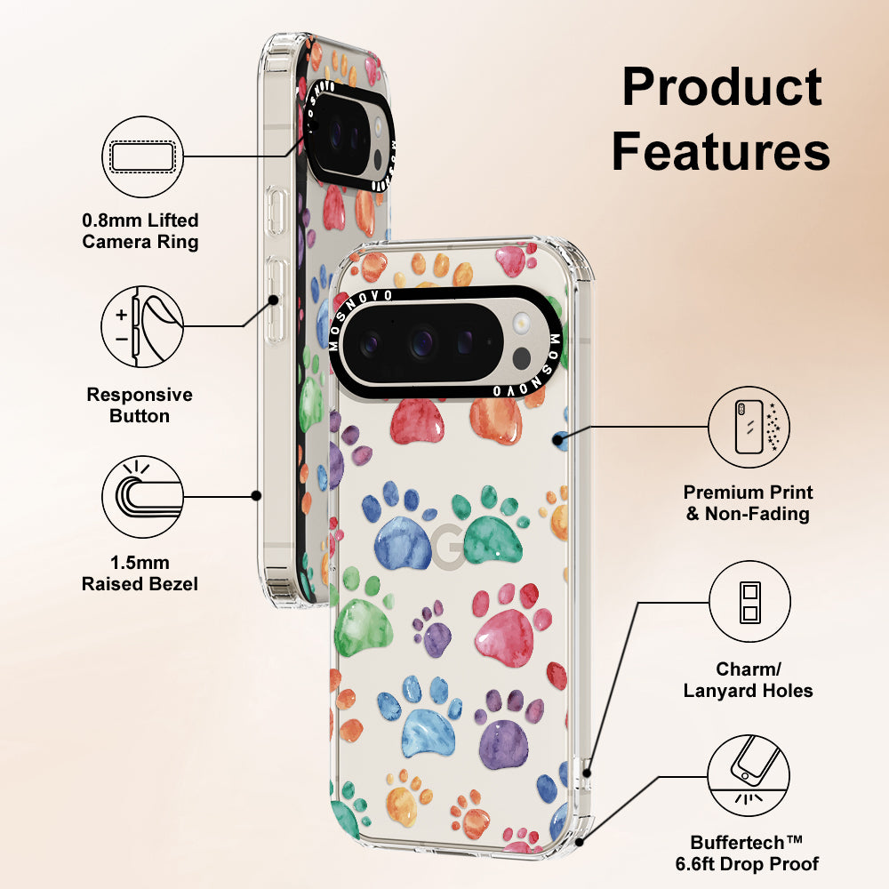 Colorful Paw Phone Case - Google Pixel 9 Pro Case