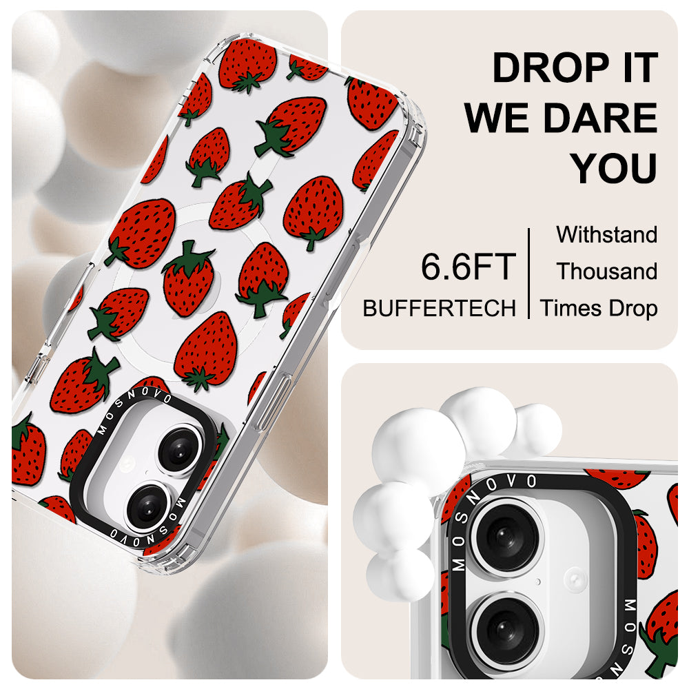 Red Strawberry Phone Case - iPhone 16 Case - MOSNOVO