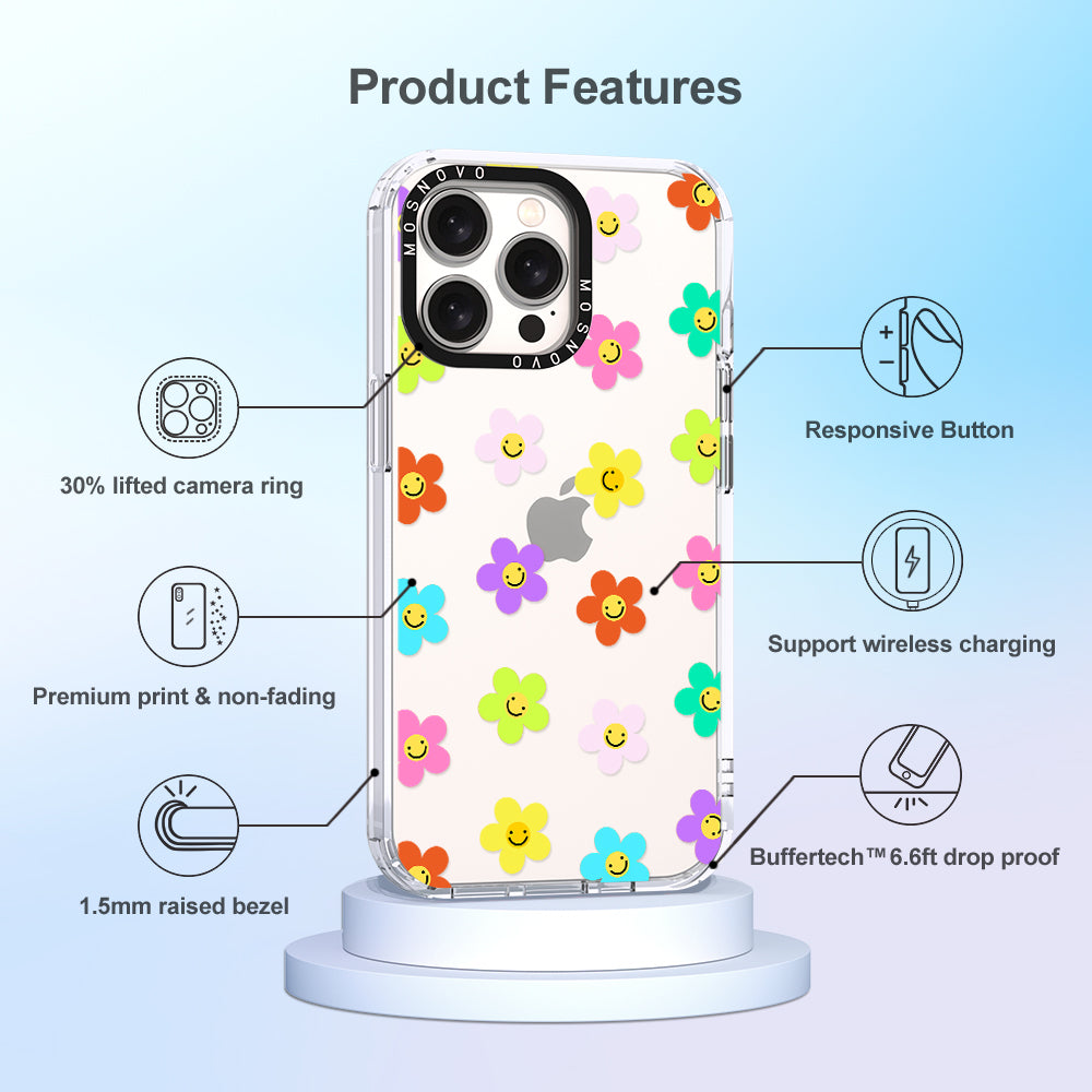 Smile Floral Phone Case - iPhone 15 Pro Max Case