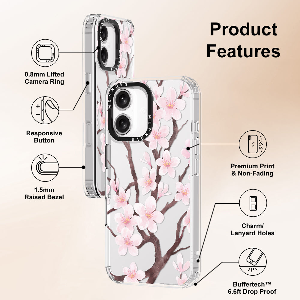 Cherry Blossom Flower Phone Case - iPhone 16 Plus Case - MOSNOVO