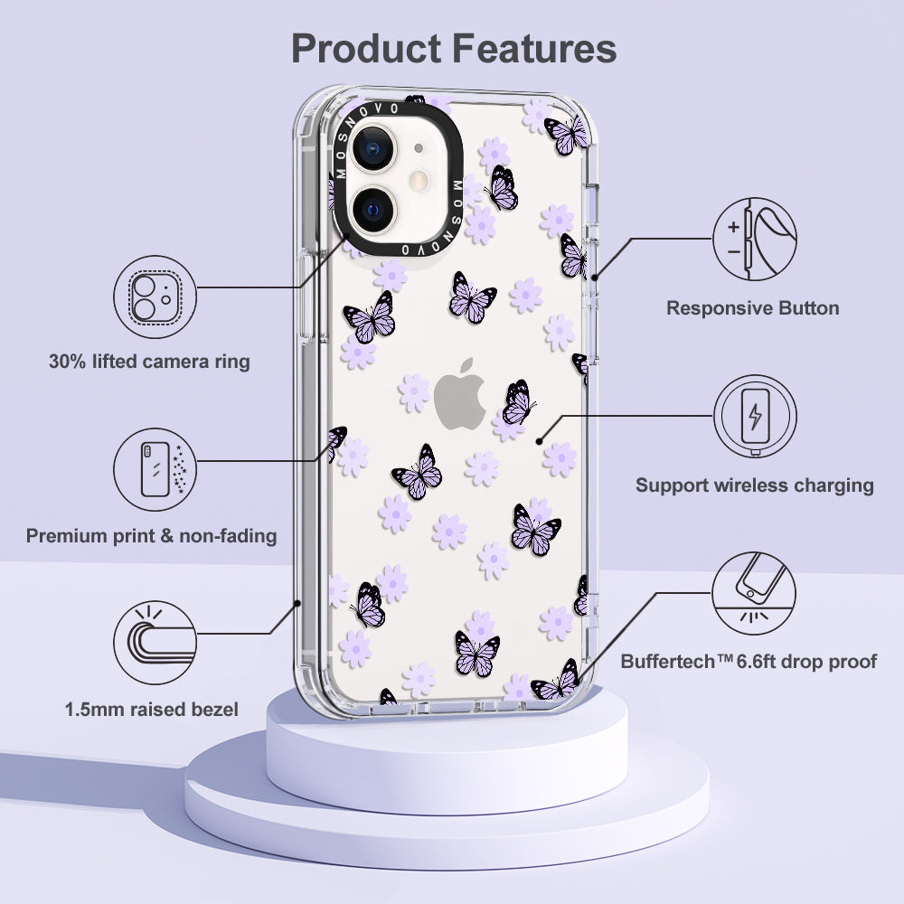 Lilac Butterfly Phone Case - iPhone 12 Mini Case