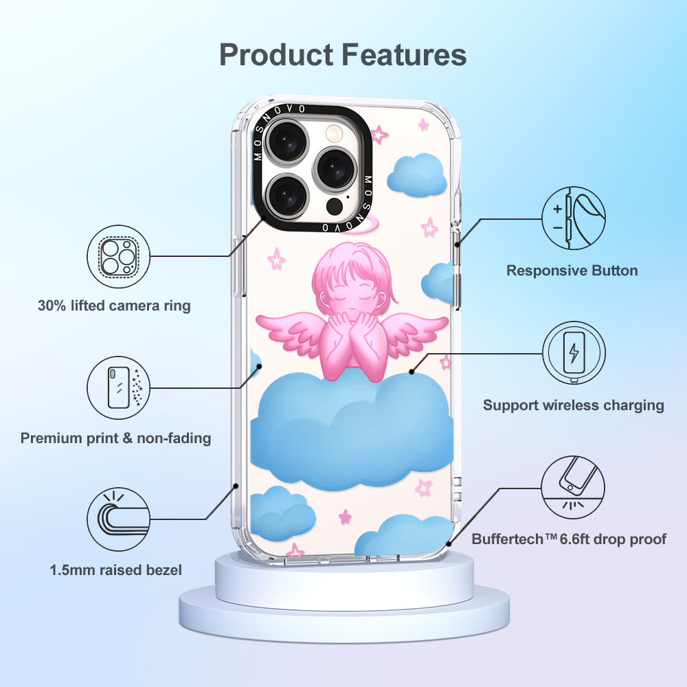 Pink Serenity Angel Phone Case - iPhone 15 Pro Max Case