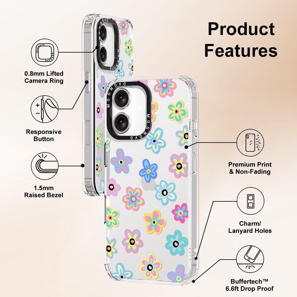 Groovy Flower Phone Case - iPhone 16 Plus Case - MOSNOVO