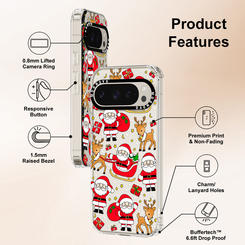 Cute Santa Claus Deer Phone Case - Google Pixel 9 Pro XL Case