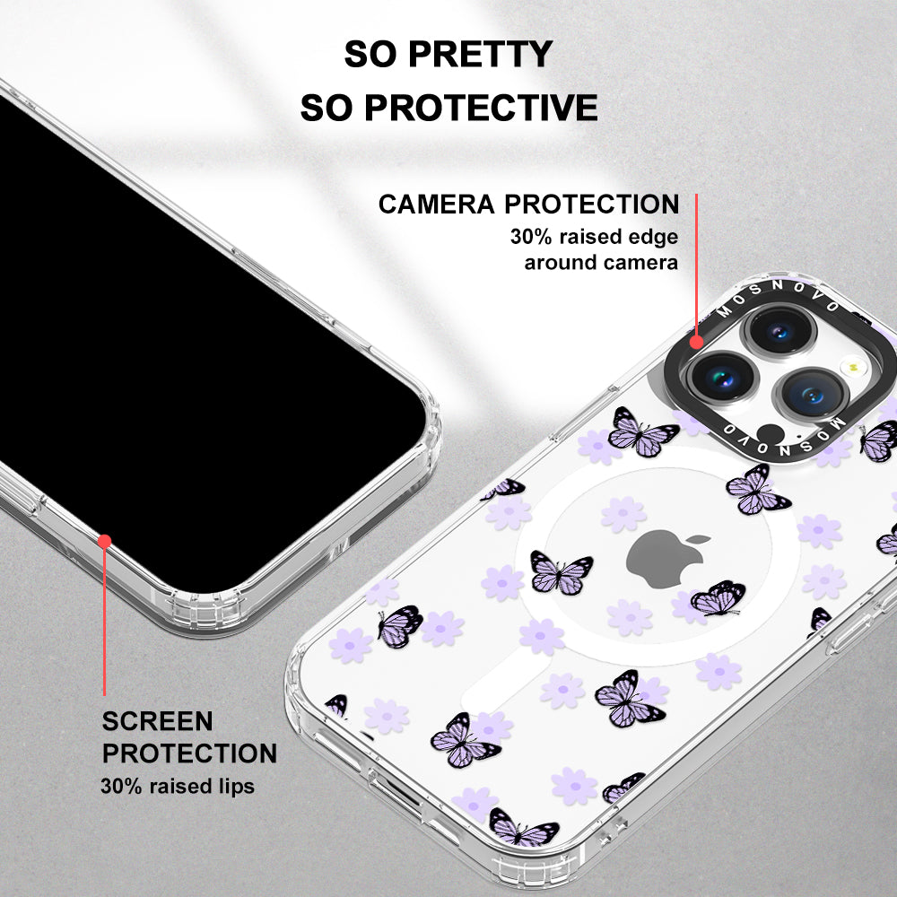 Lilac Butterfly Phone Case - iPhone 14 Pro Max Case