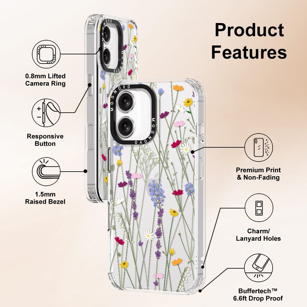 Floral Garden Lavender Daisy Flower Phone Case - iPhone 16 Case - MOSNOVO