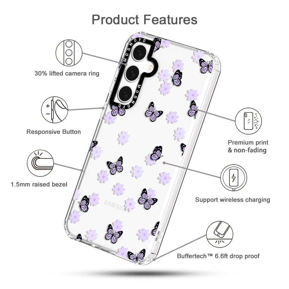 Lilac Butterfly Phone Case - Samsung Galaxy S23 FE Case