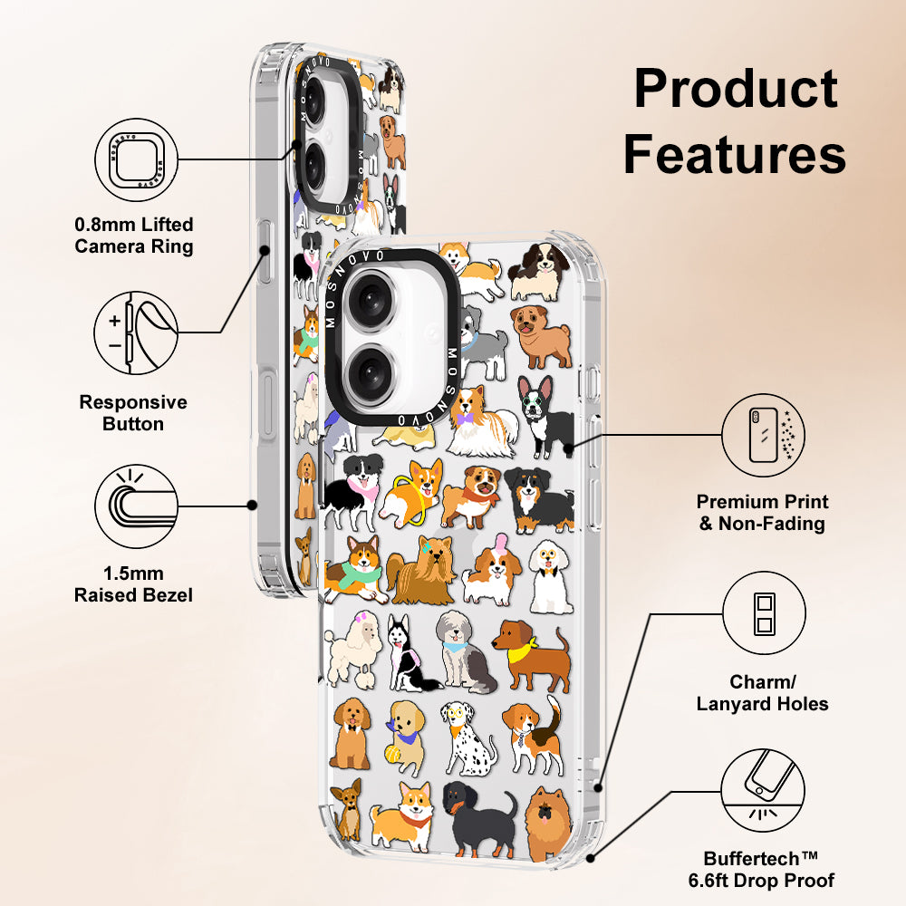 Cute Puppy Phone Case - iPhone 16 Plus Case - MOSNOVO