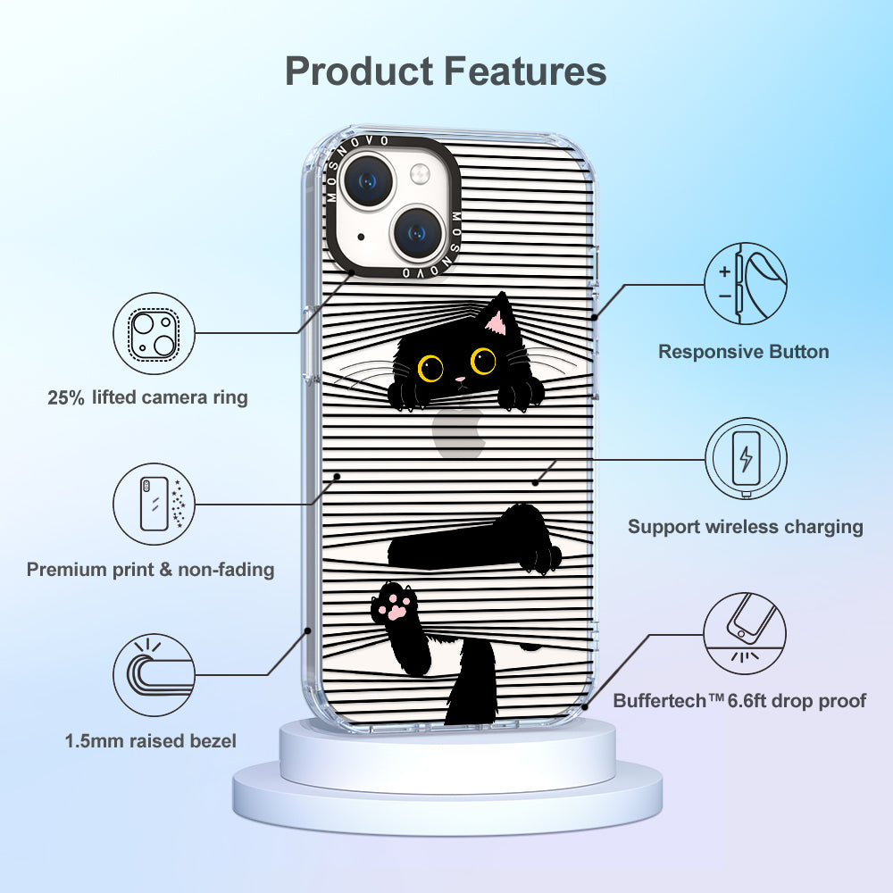 Hidden Black Cat Phone Case - iPhone 14 Case