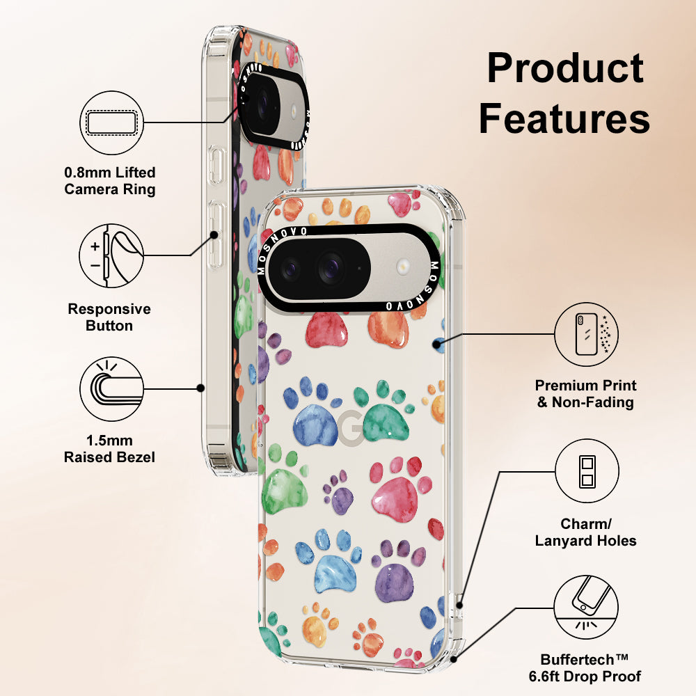 Colorful Paw Phone Case - Google Pixel 9 Case