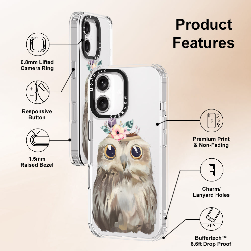 Cute Owl Phone Case - iPhone 16 Plus Case - MOSNOVO