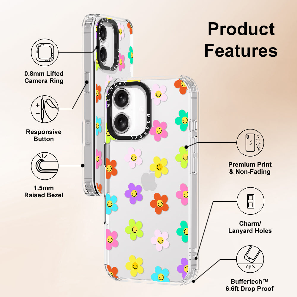 Smile Floral Phone Case - iPhone 16 Plus Case