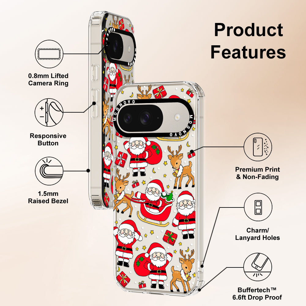 Cute Santa Claus Deer Phone Case - Google Pixel 9 Case