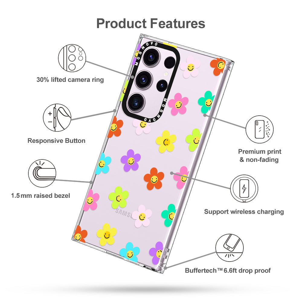 Smile Floral Phone Case - Samsung Galaxy S23 Ultra Case