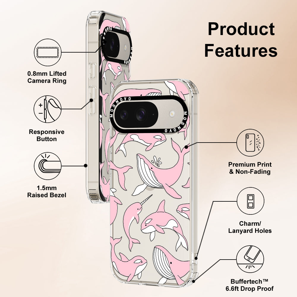 Pink Whales Phone Case - Google Pixel 9 Case