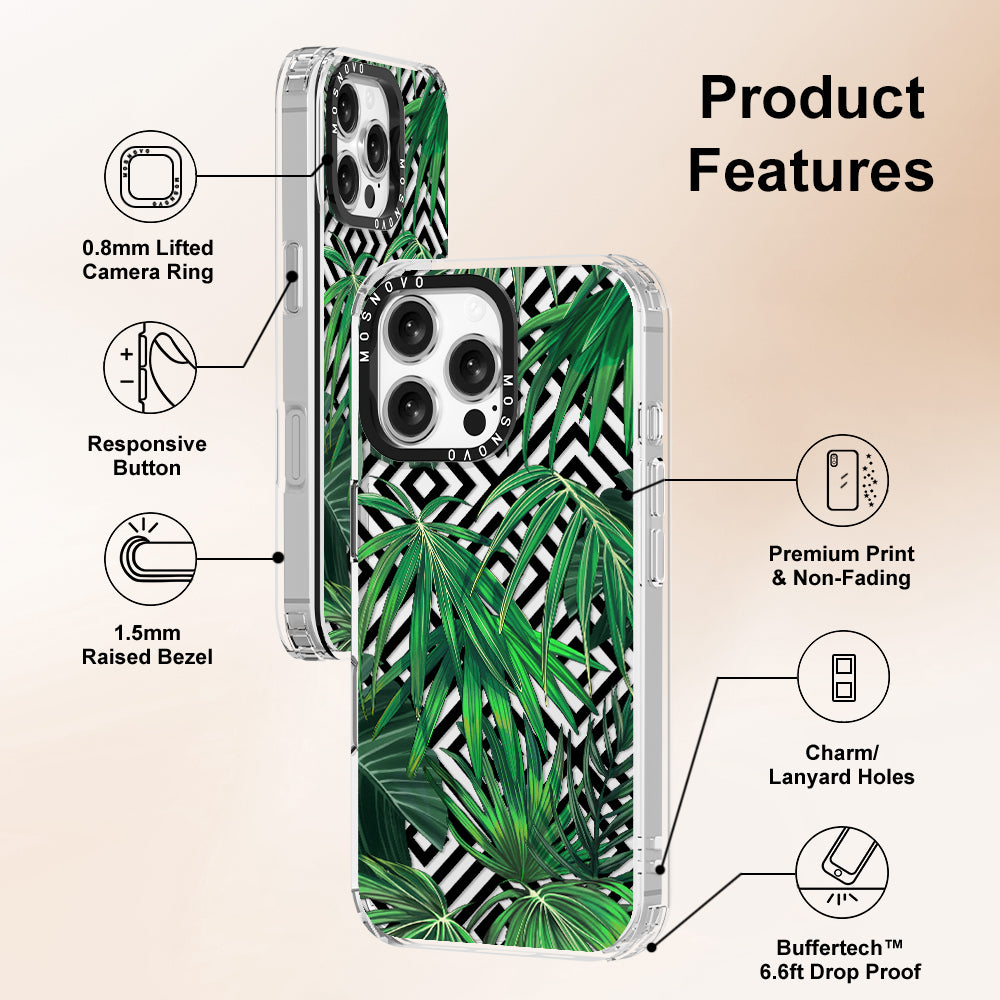 Areca Palm Pattern Phone Case - iPhone 16 Pro Max Case - MOSNOVO