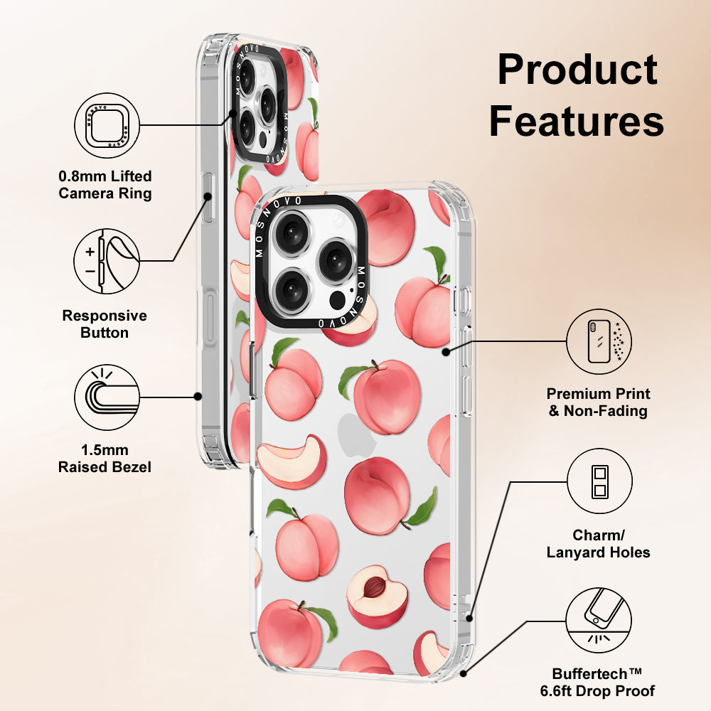 Cute Peach Phone Case - iPhone 16 Pro Max Case - MOSNOVO